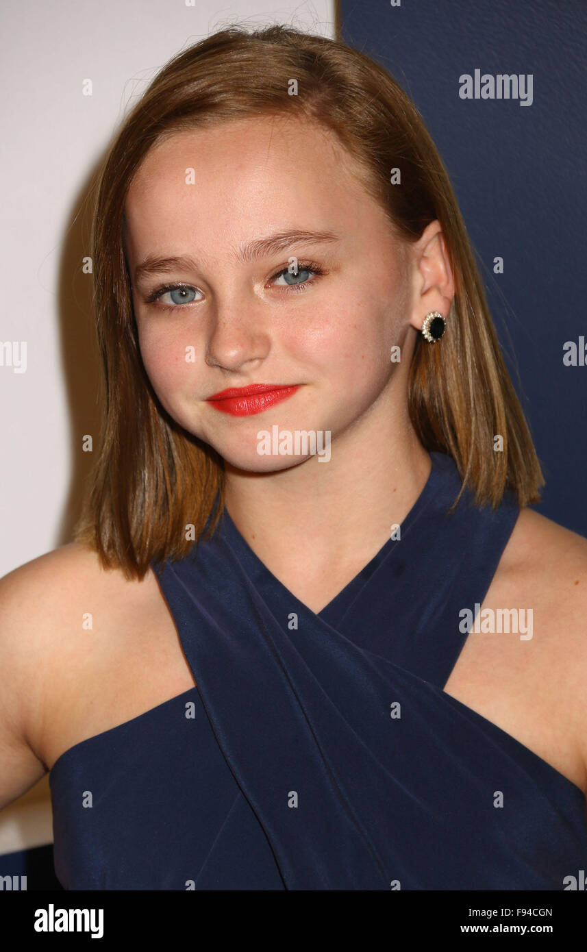 New York, New York, USA. 13th Dec, 2015. Actress MADISON WOLFE attends the New York premiere of