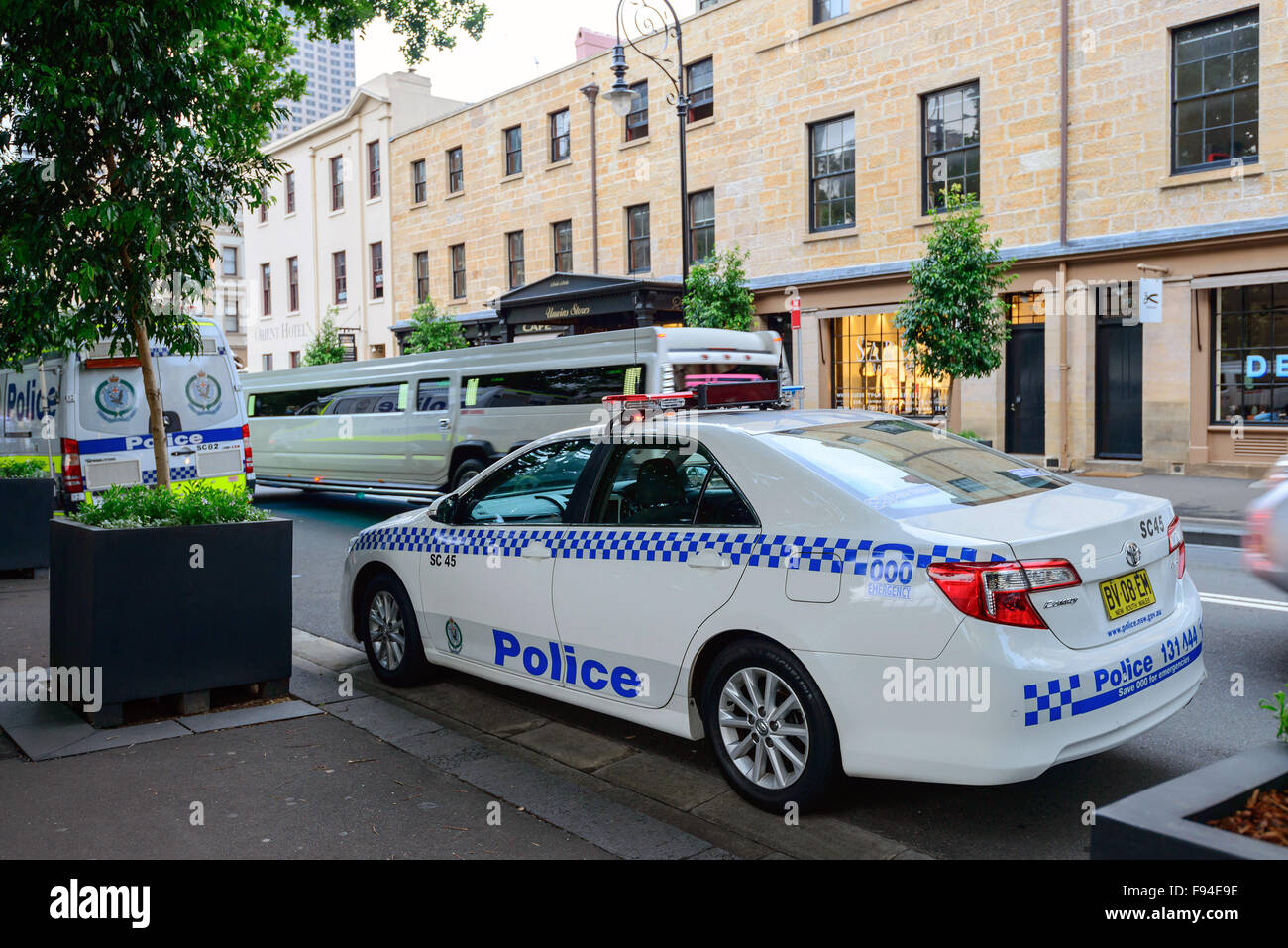 Sydney, Australia - November 7, 2015: Police cars parked in the Sydney CBD area. NSW Police Force Stock Photo