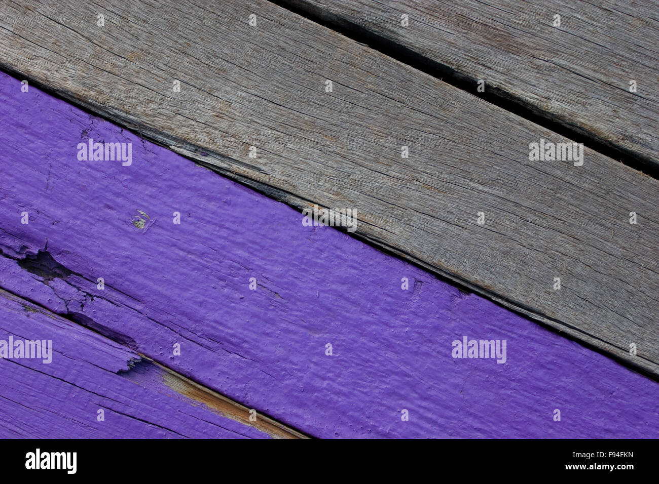 Wooden background with purple paint Stock Photo