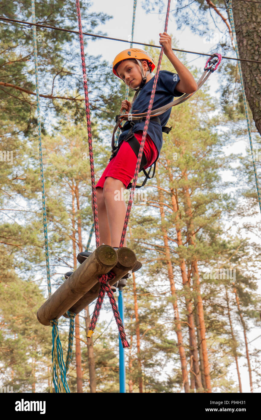 Boy Wearing Safety Harness Helmet High Resolution Stock Photography and ...