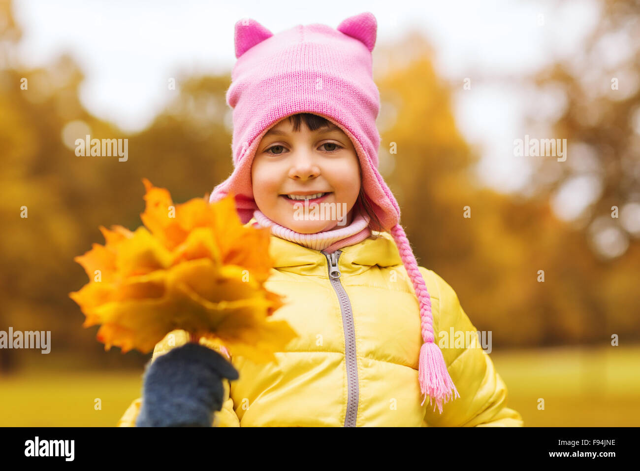 happy beautiful little girl portrait outdoors Stock Photo - Alamy