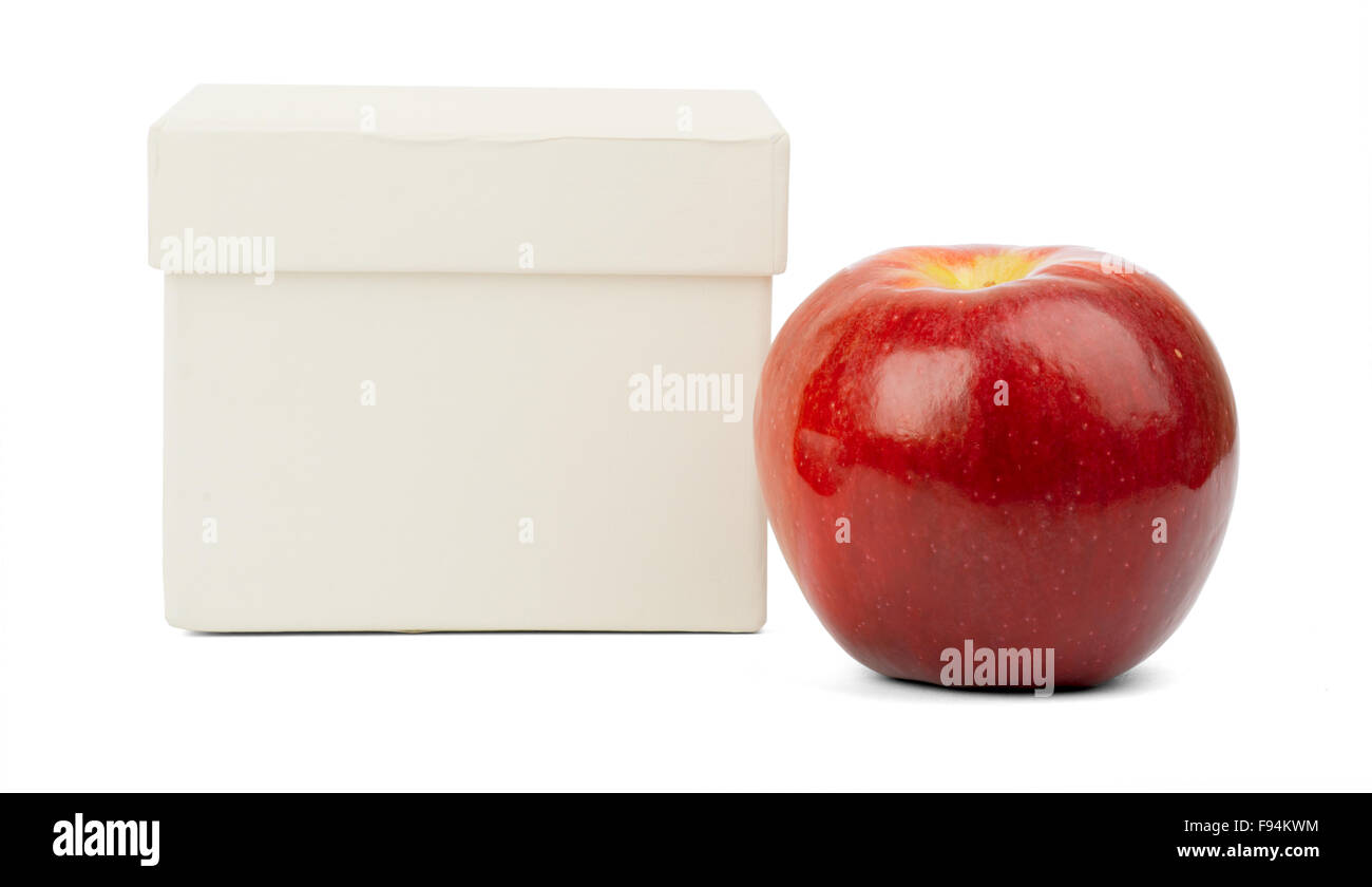 Apple and white box Stock Photo