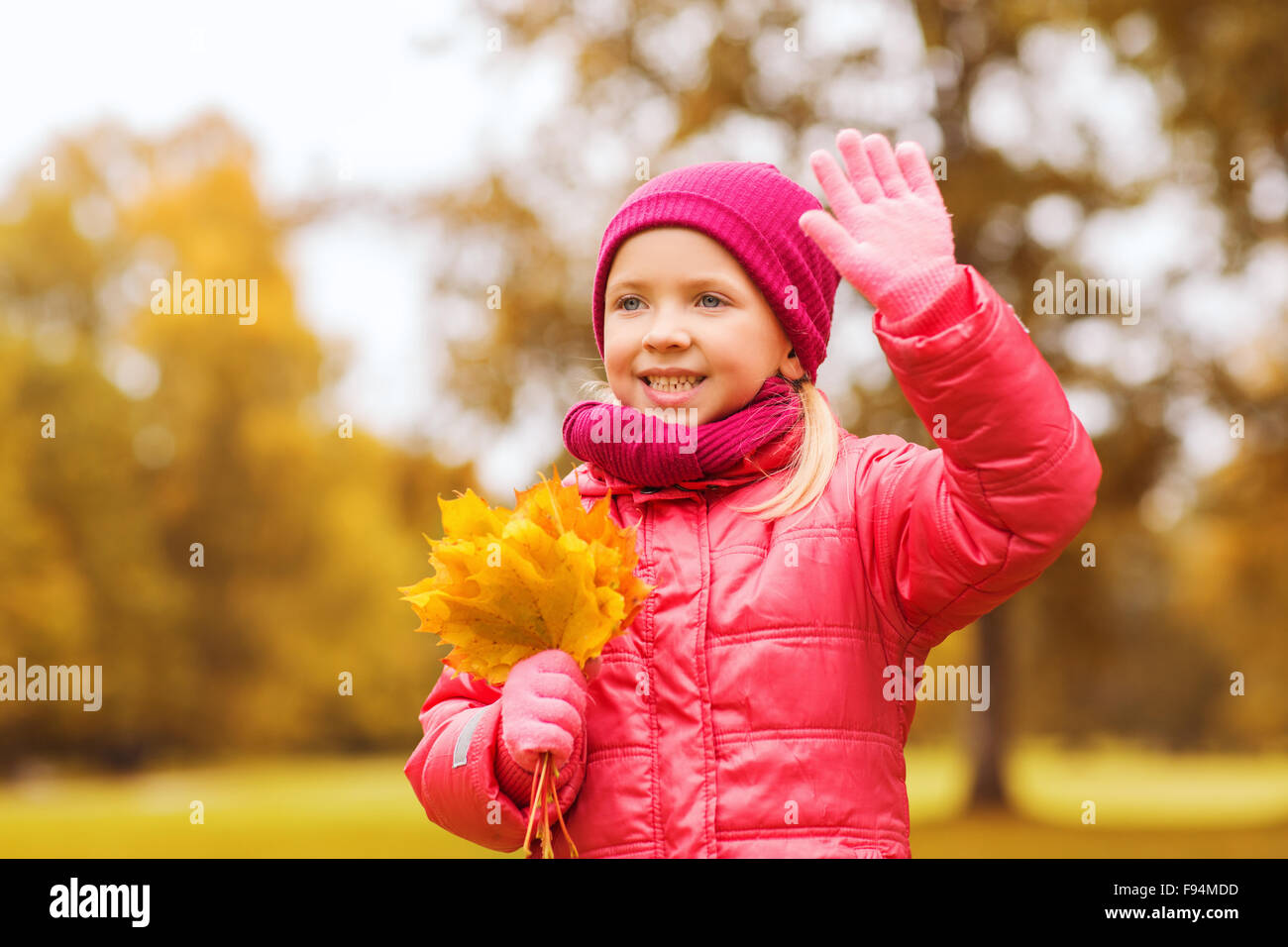 happy beautiful little girl portrait outdoors Stock Photo - Alamy