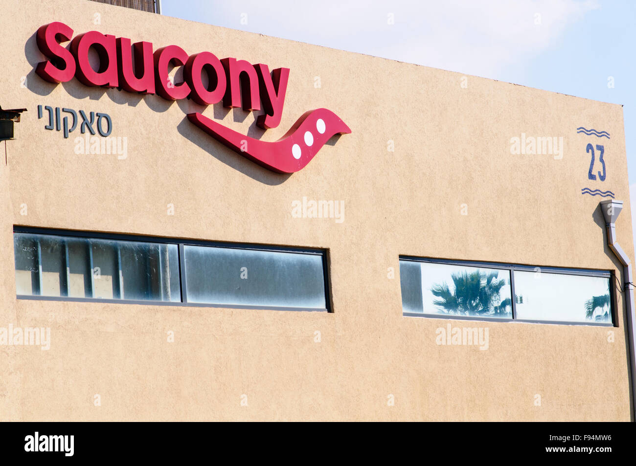 Saucony , logo on shop front Photographed in Tel Aviv, Israel Stock Photo -  Alamy