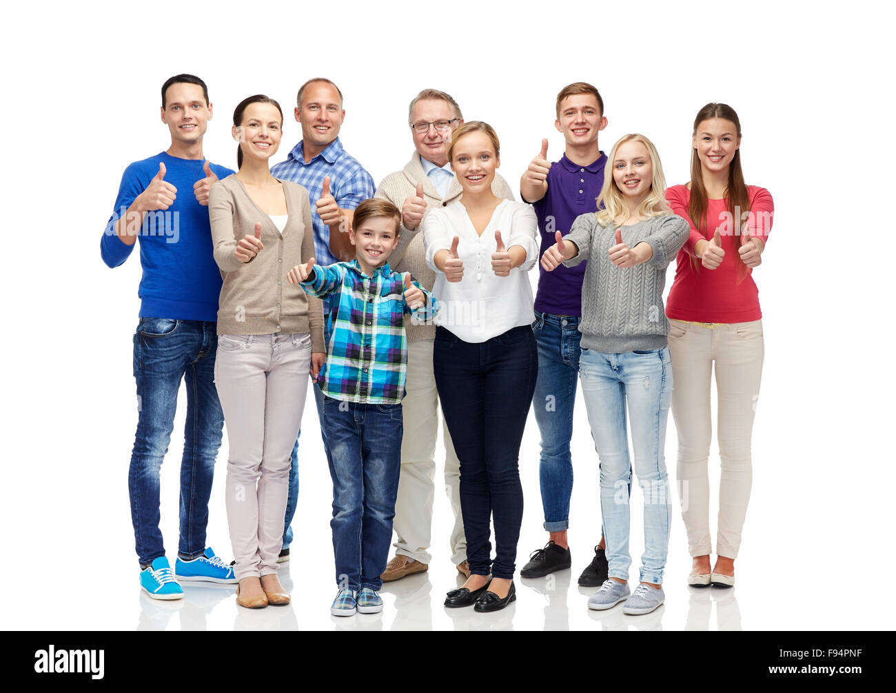 group of smiling people showing thumbs up Stock Photo - Alamy