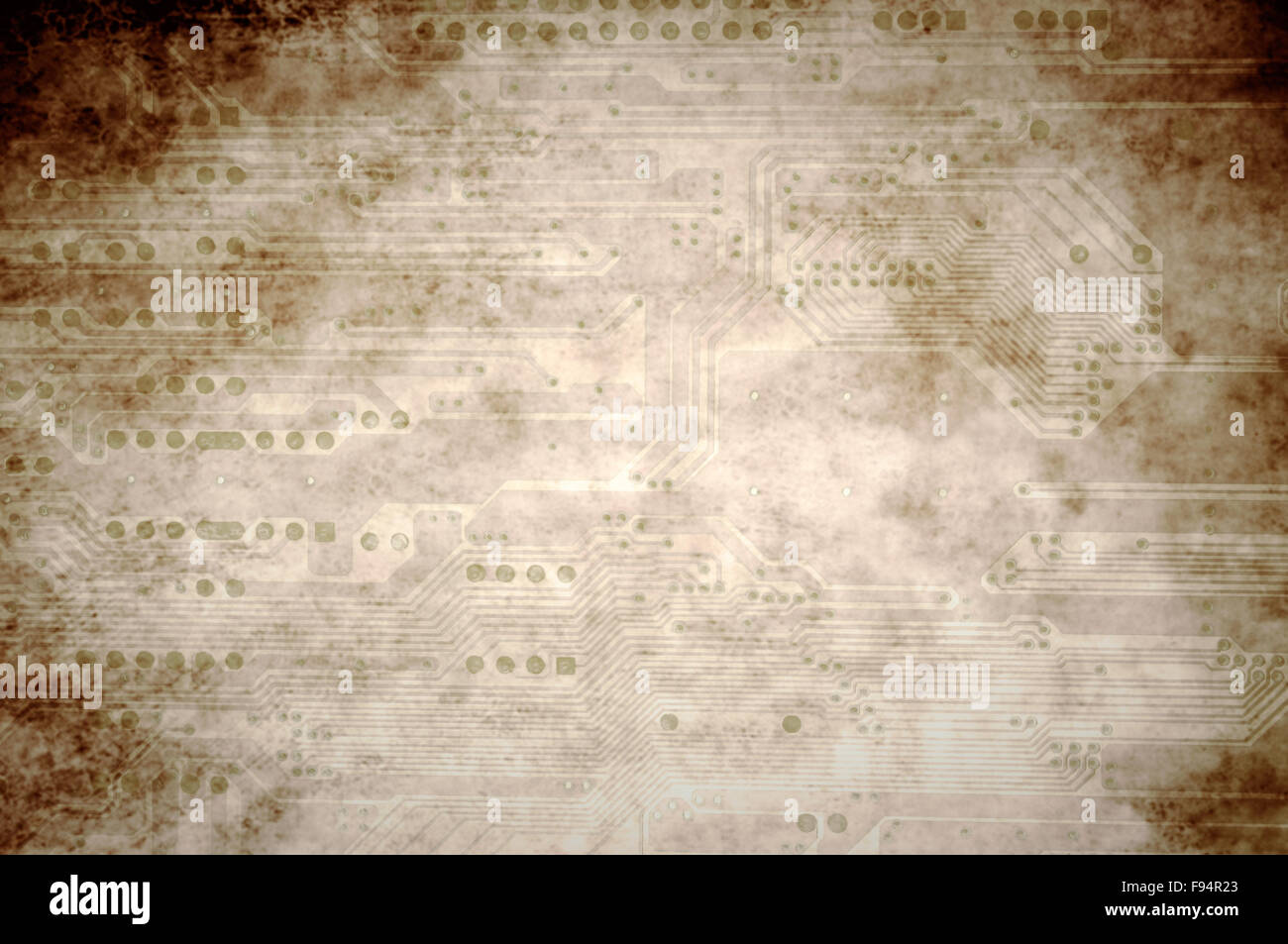 Grunge background with circuit board pattern Stock Photo - Alamy
