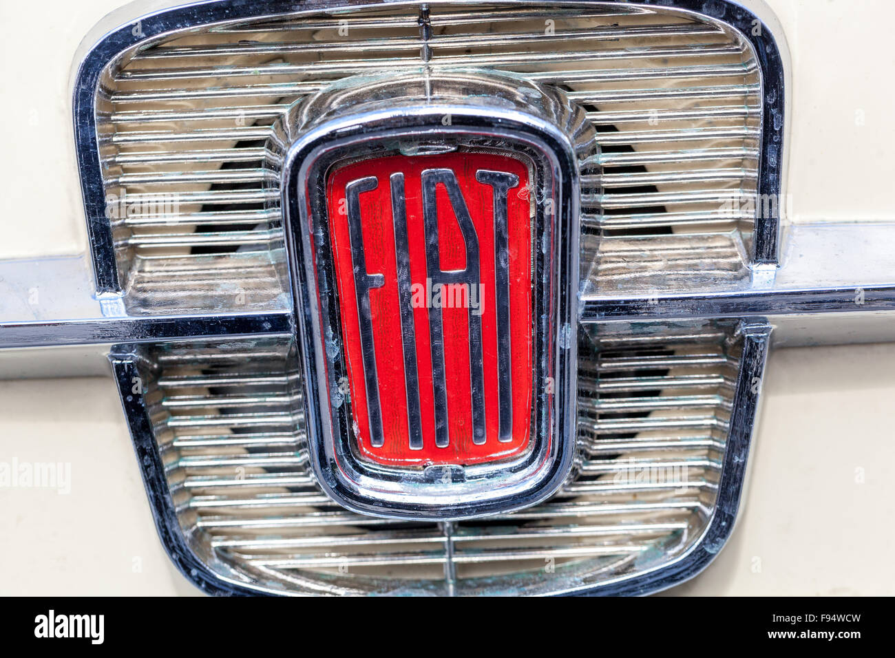 Fiat logo old car Stock Photo