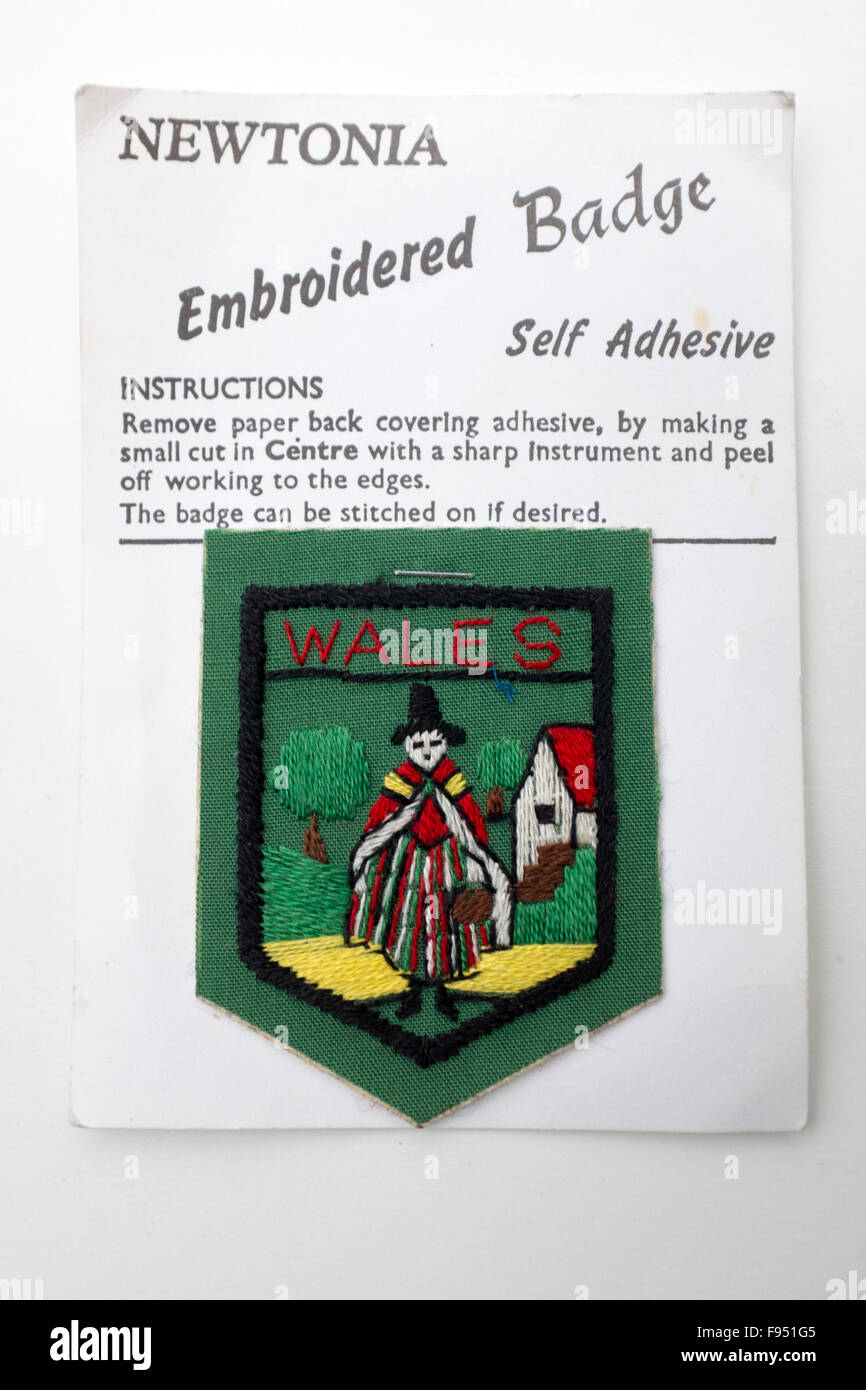 Vintage Welsh Patch Badge Traditional Costume Stock Photo