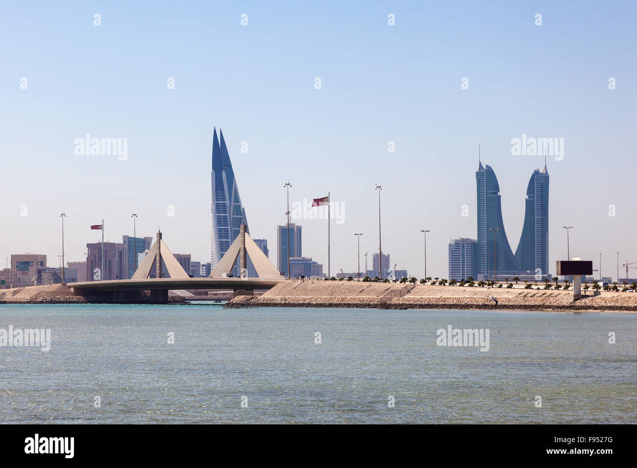 Skyline of Manama, Bahrain Stock Photo