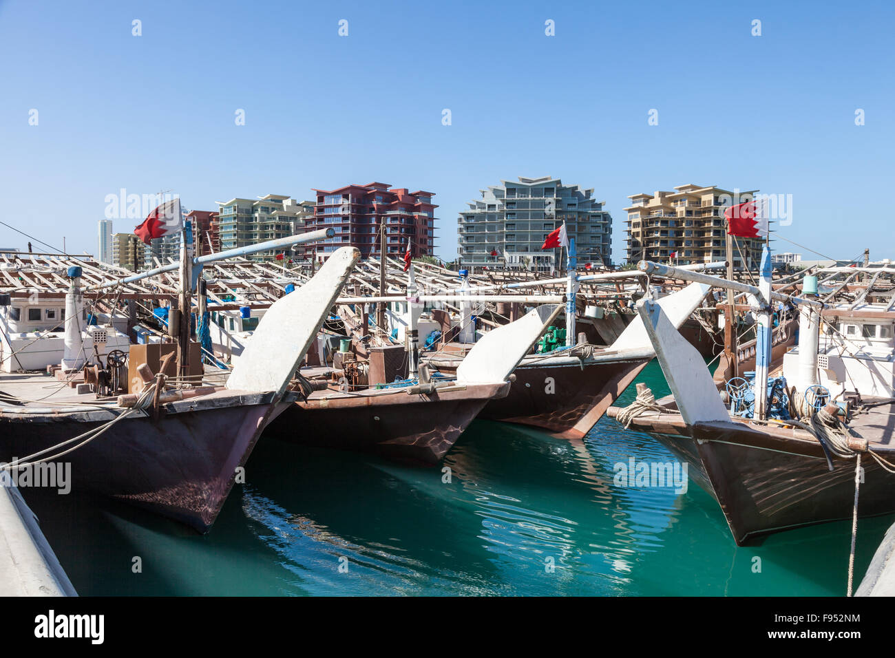 Dhow harbor in Manama, Bahrain Stock Photo