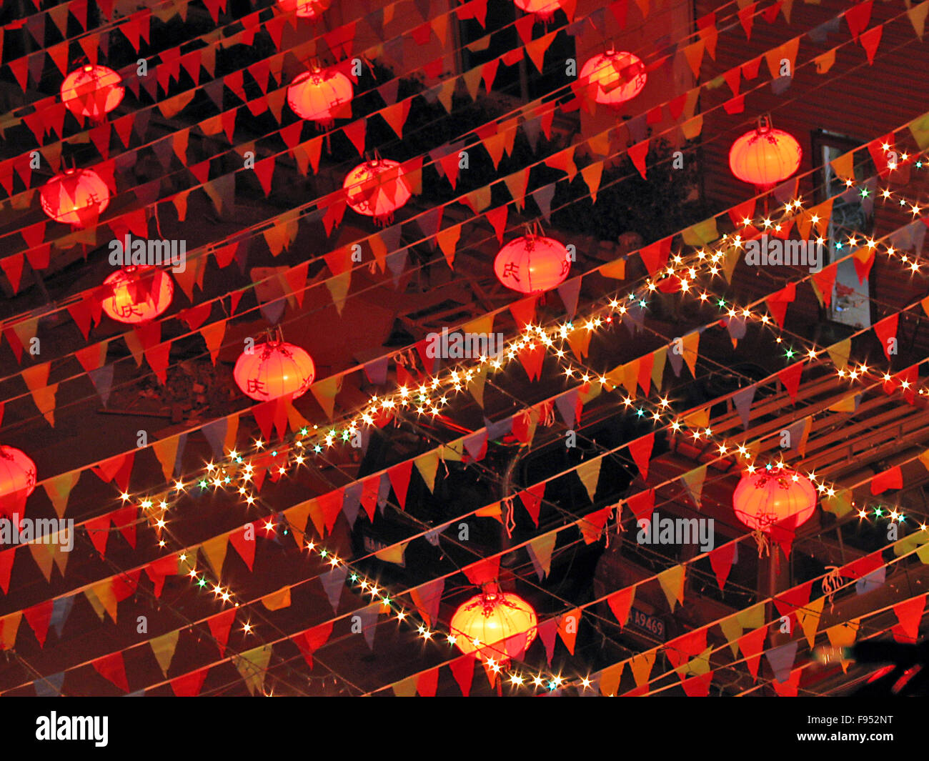 Chinese lanterns in Tibet Stock Photo