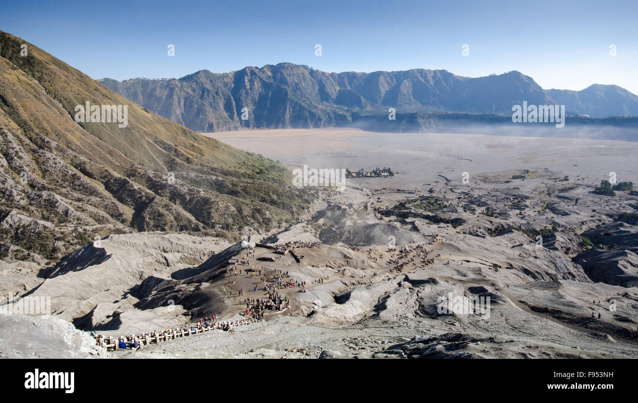 Sea of Sand from Mounto Bromo, East Java, Indonesia Stock Photo