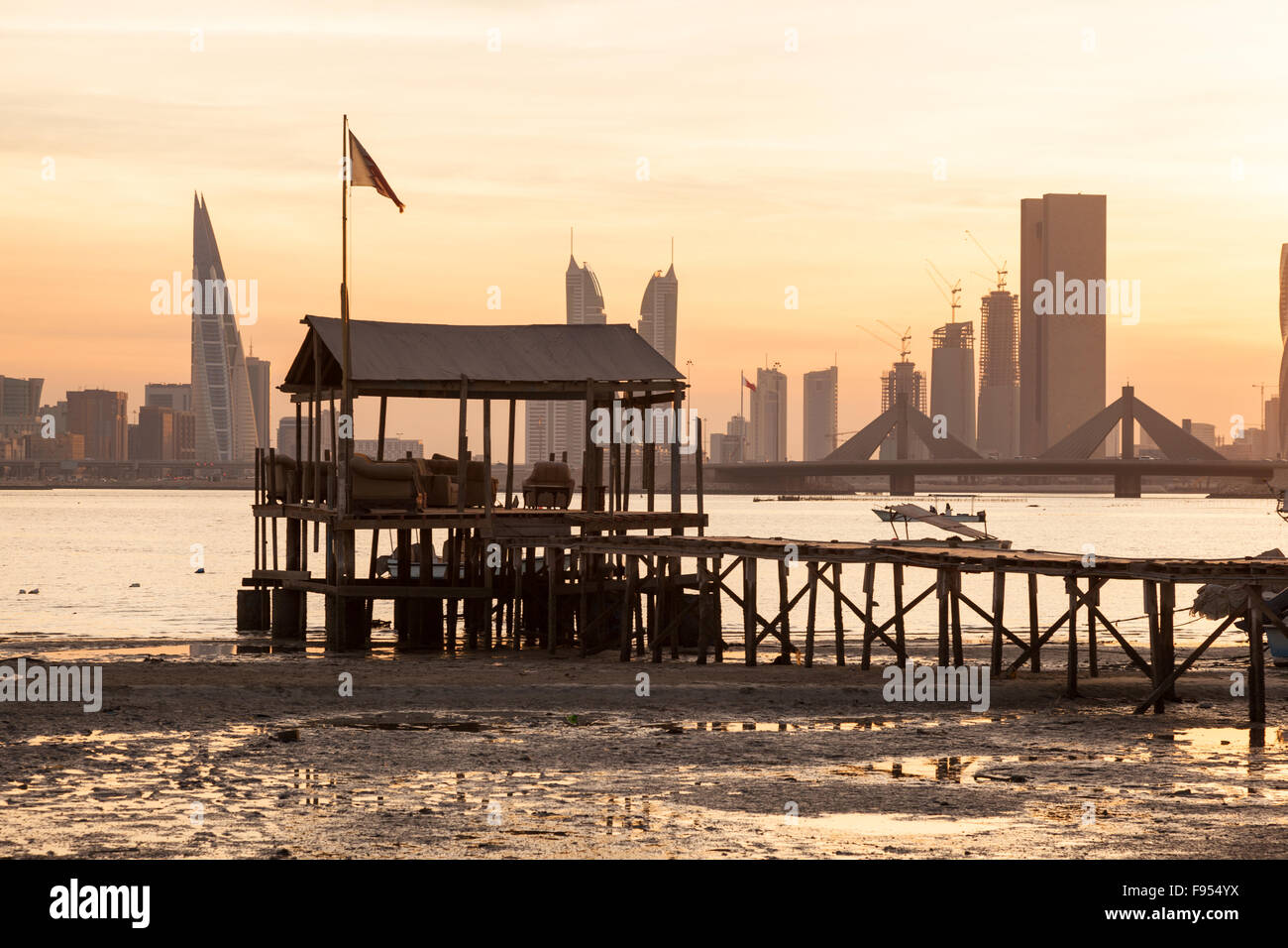 Fishing pier in Manama, Bahrain Stock Photo