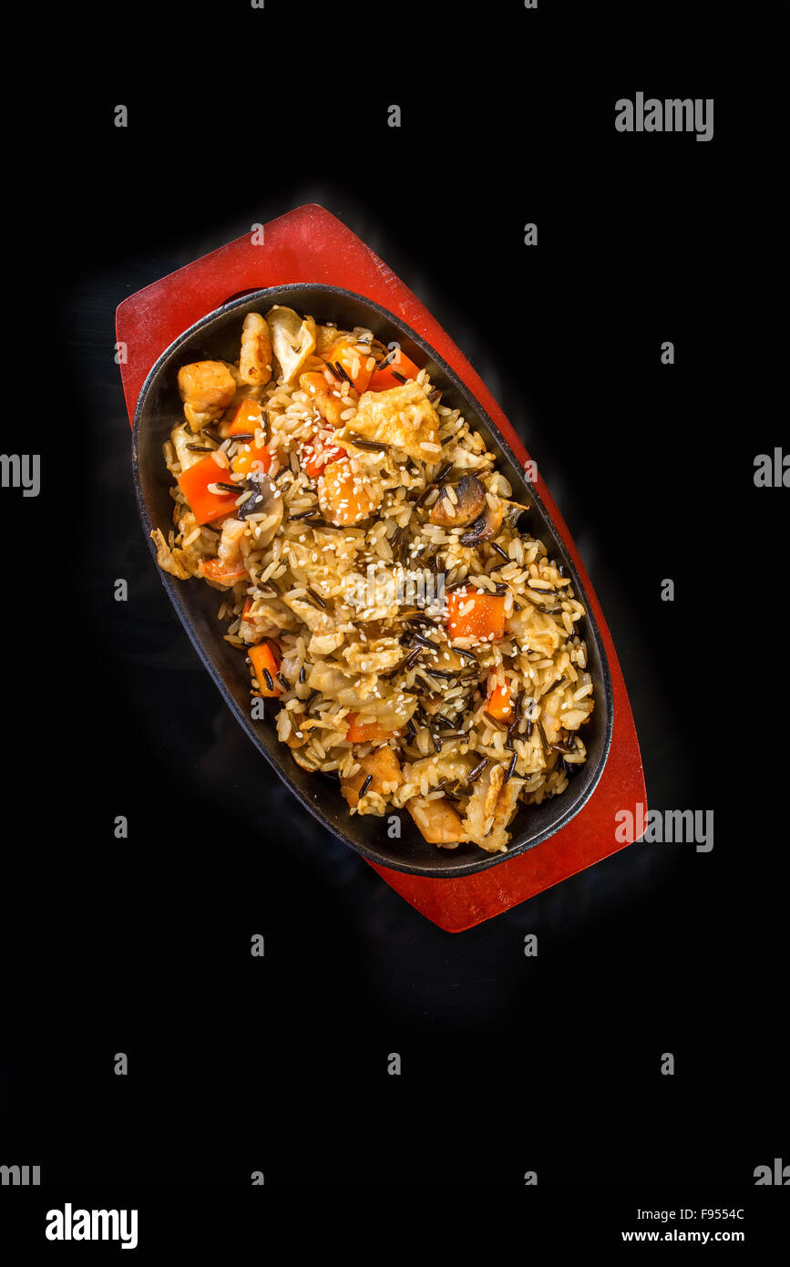 Rice with Vegetables and sesame seeds Stock Photo