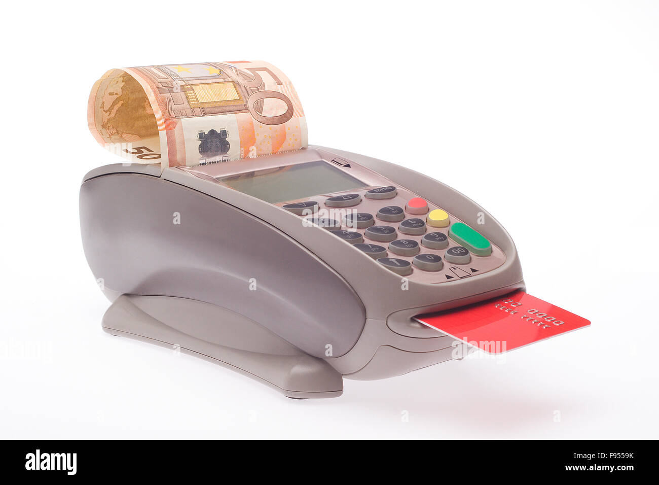 a visual on how to use credit cards for shopping. It used white background Stock Photo