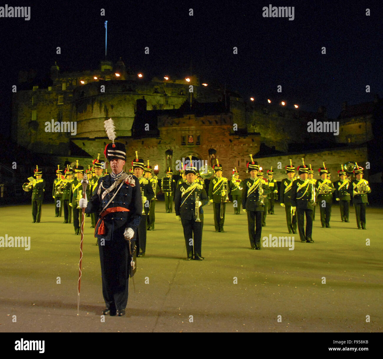 Massed pipes and drums at the 2011 Edinburgh Military Tattoo in