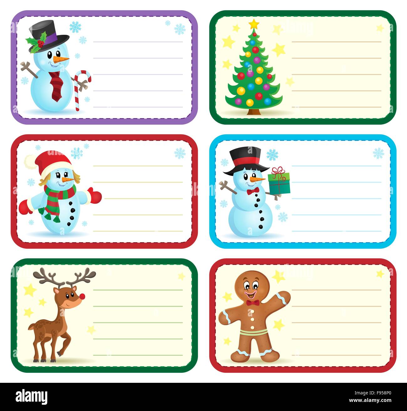 Christmas name tags collection 1 picture illustration Stock Photo Alamy