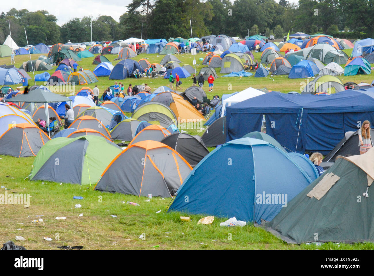 Festival campsite at Belladrum Tartan Heart in Inverness, Scotland. Stock Photo