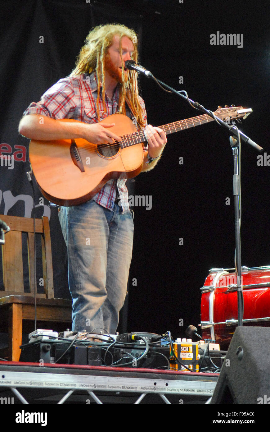 Newton Faulkner performs at Belladrum Tartan Heart festival in Inverness, Scotland on 6th August 2011. Stock Photo