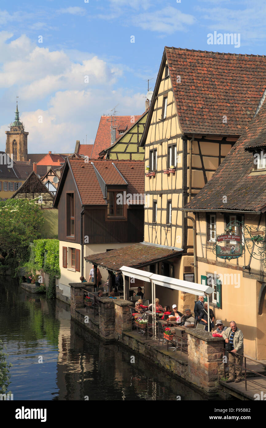 France, Alsace, Colmar, Petite Venise, Stock Photo