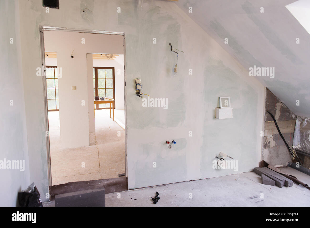 Empty unfinished room in a new constructed house Stock Photo Alamy