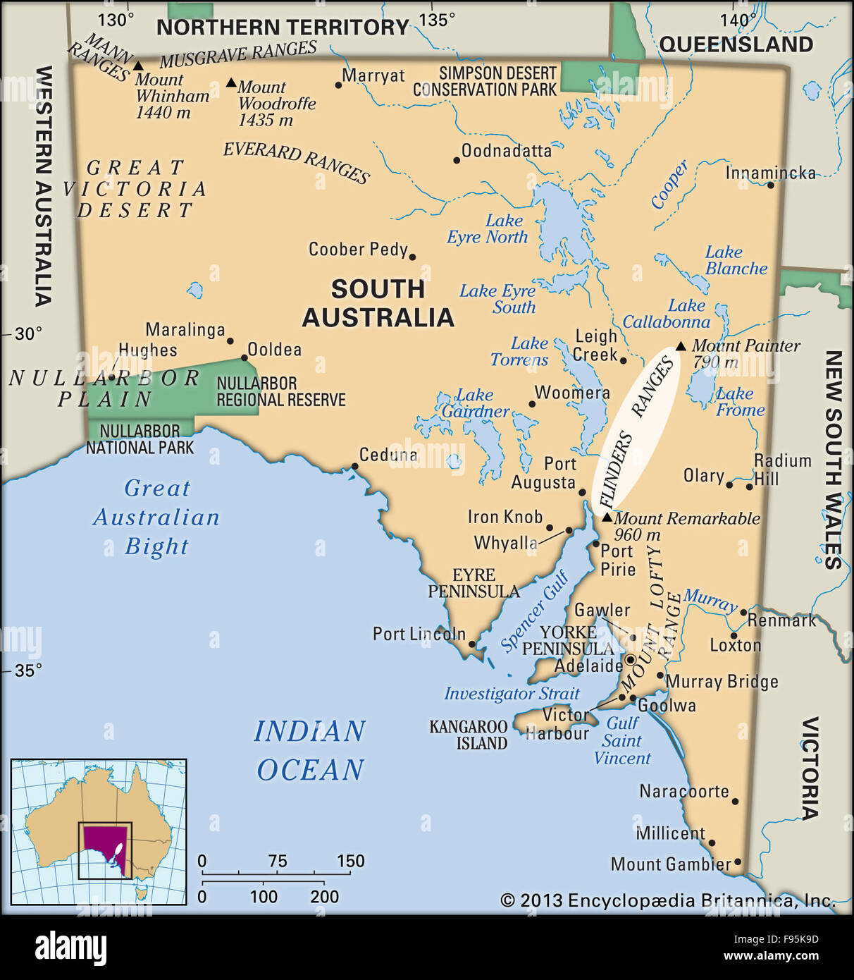 Flinders ranges south australia australia maps hi-res stock photography ...