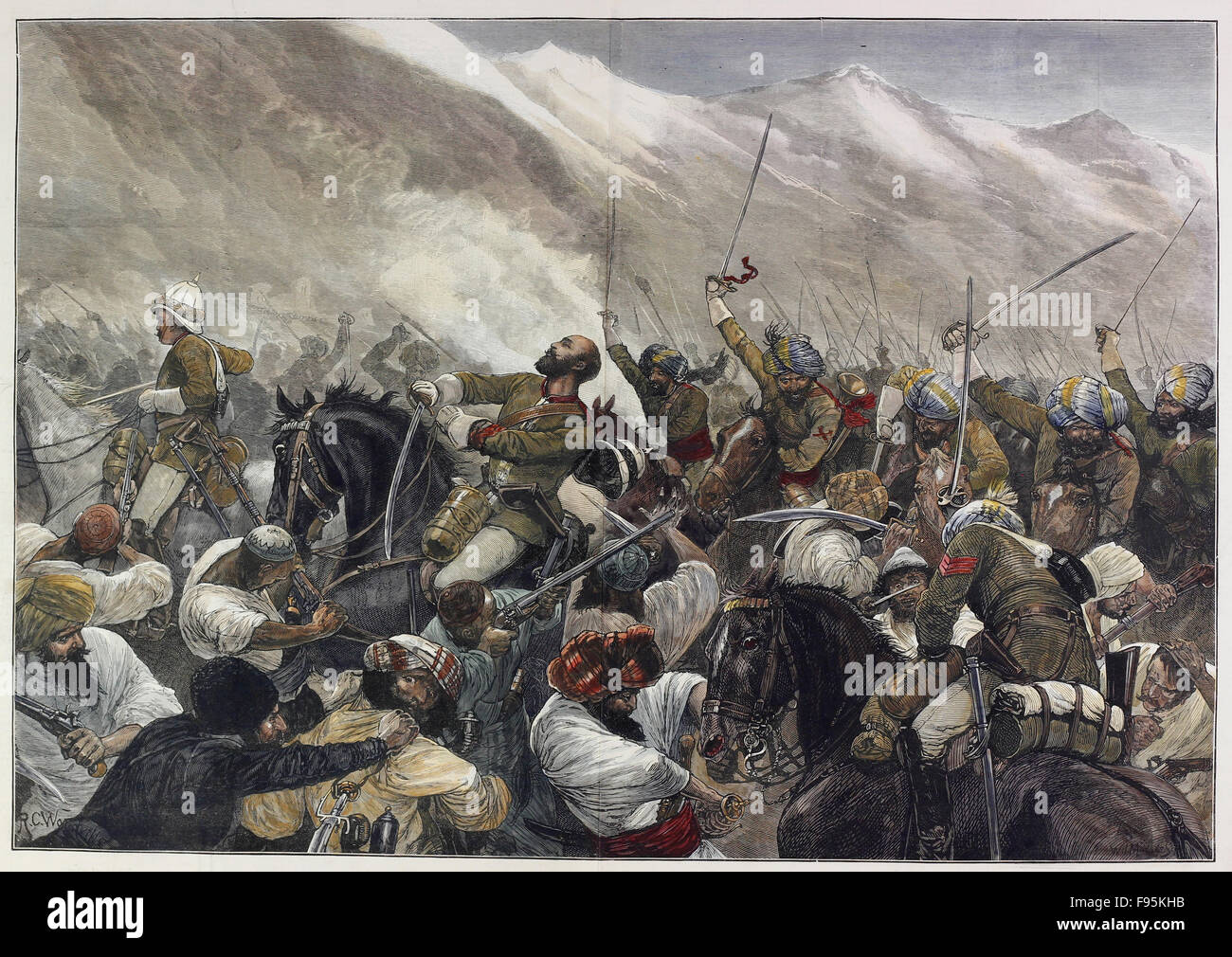 The late Afghan War: Death of Major Wigram Battye in the battle of Futtehabad April 30. Stock Photo