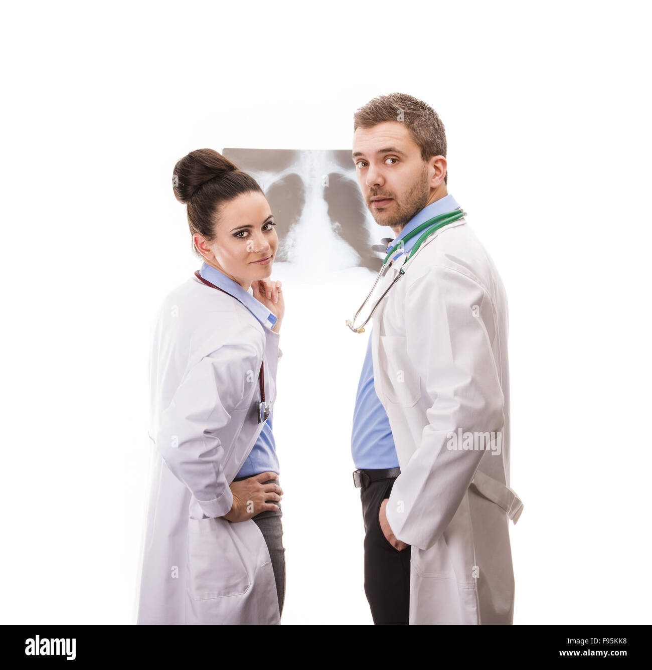 Medical doctors look x ray hospital Cut Out Stock Images & Pictures - Alamy