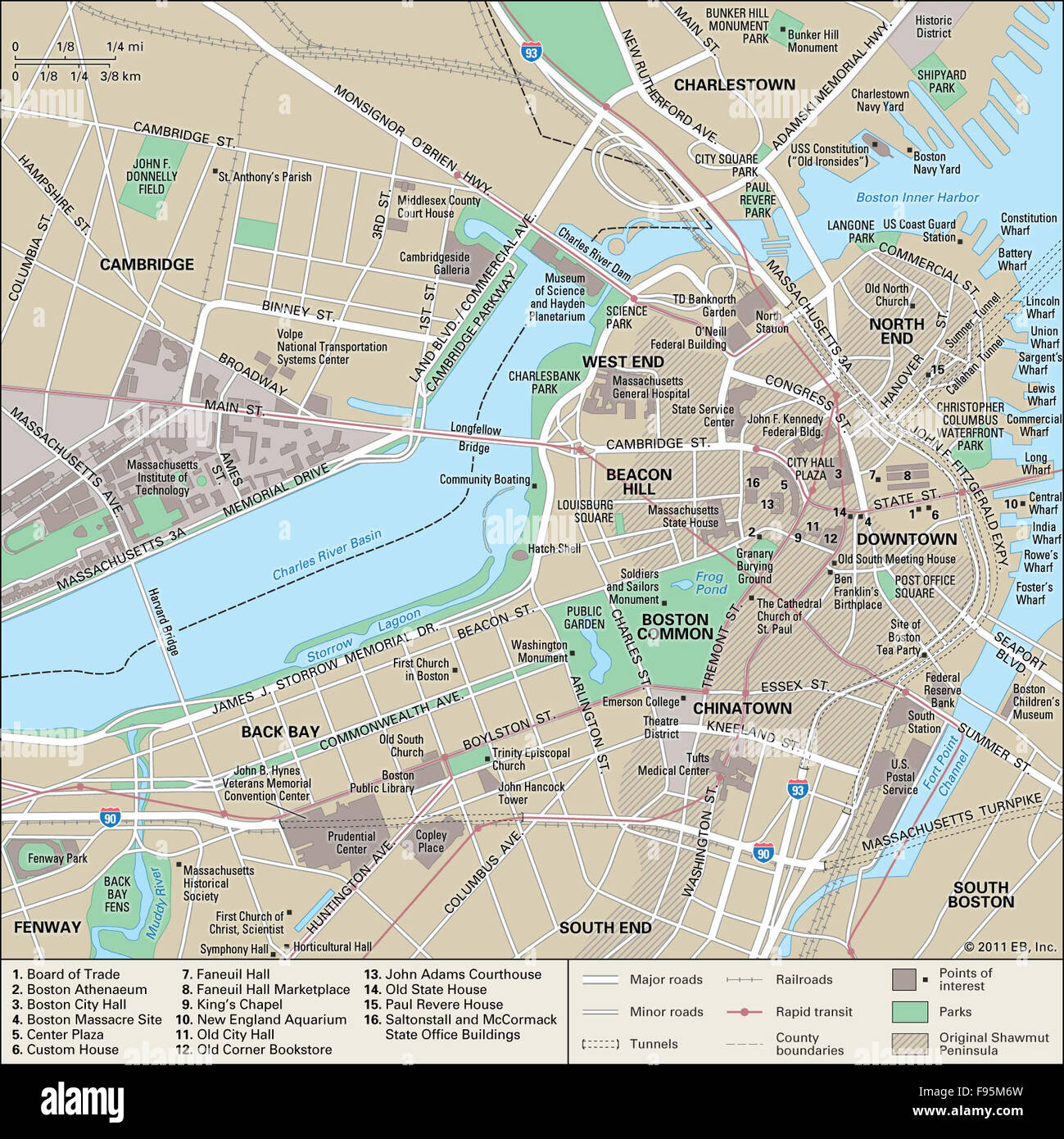 Downtown boston massachusetts maps cartography hires stock photography