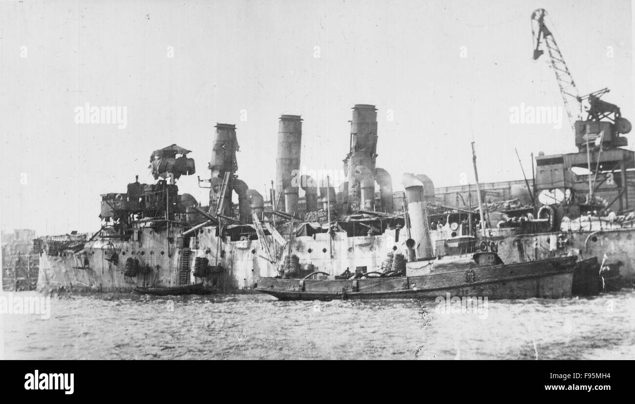 British Navy. Battle of Zeebrugge. Stock Photo