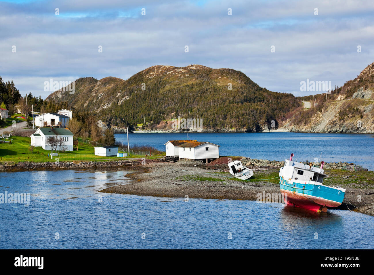 Small coastal town of Port au Bras, north of Burin, Newfoundland Stock