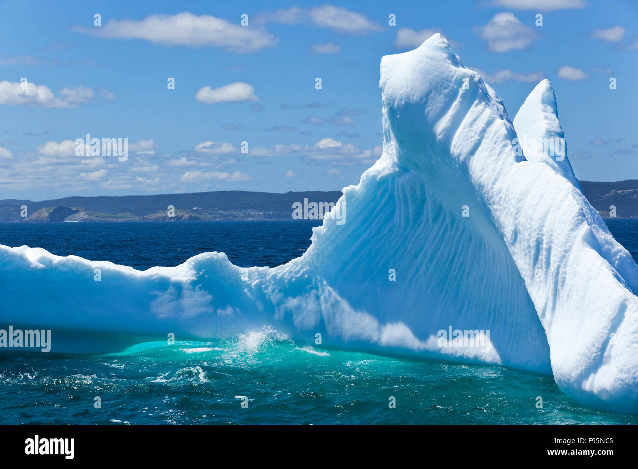 Relatively small iceberg off the coast of Bauline East, Newfoundland Stock Photo