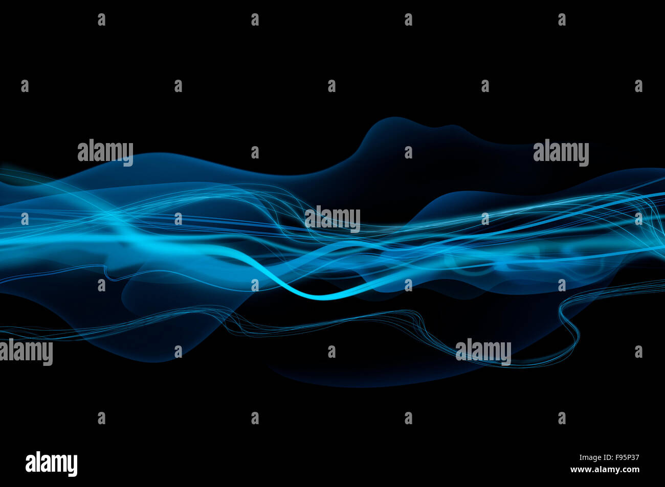 Abstract black and blue waves and smoke background texture Stock Photo ...