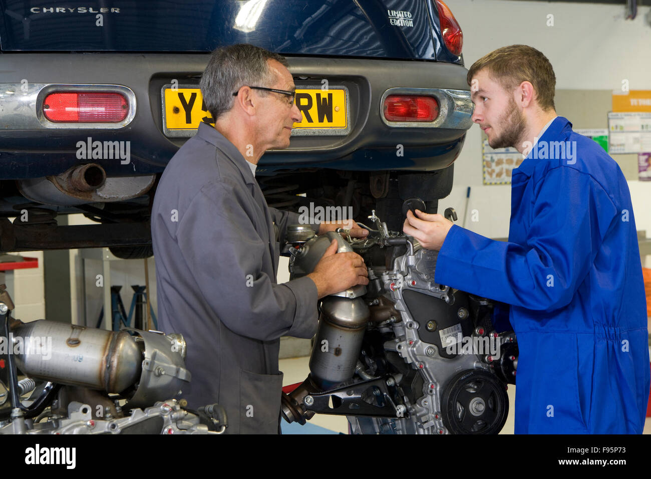 apprentice-car-mechanic-instructor-stock-photo-alamy