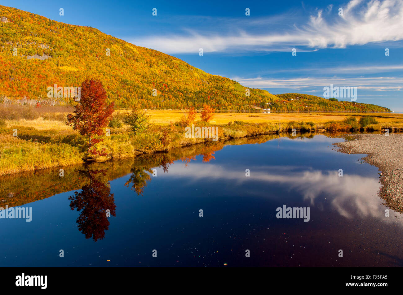 The Cabot Trail near Ingonish, Cape Breton Island, Nova Scotia Stock