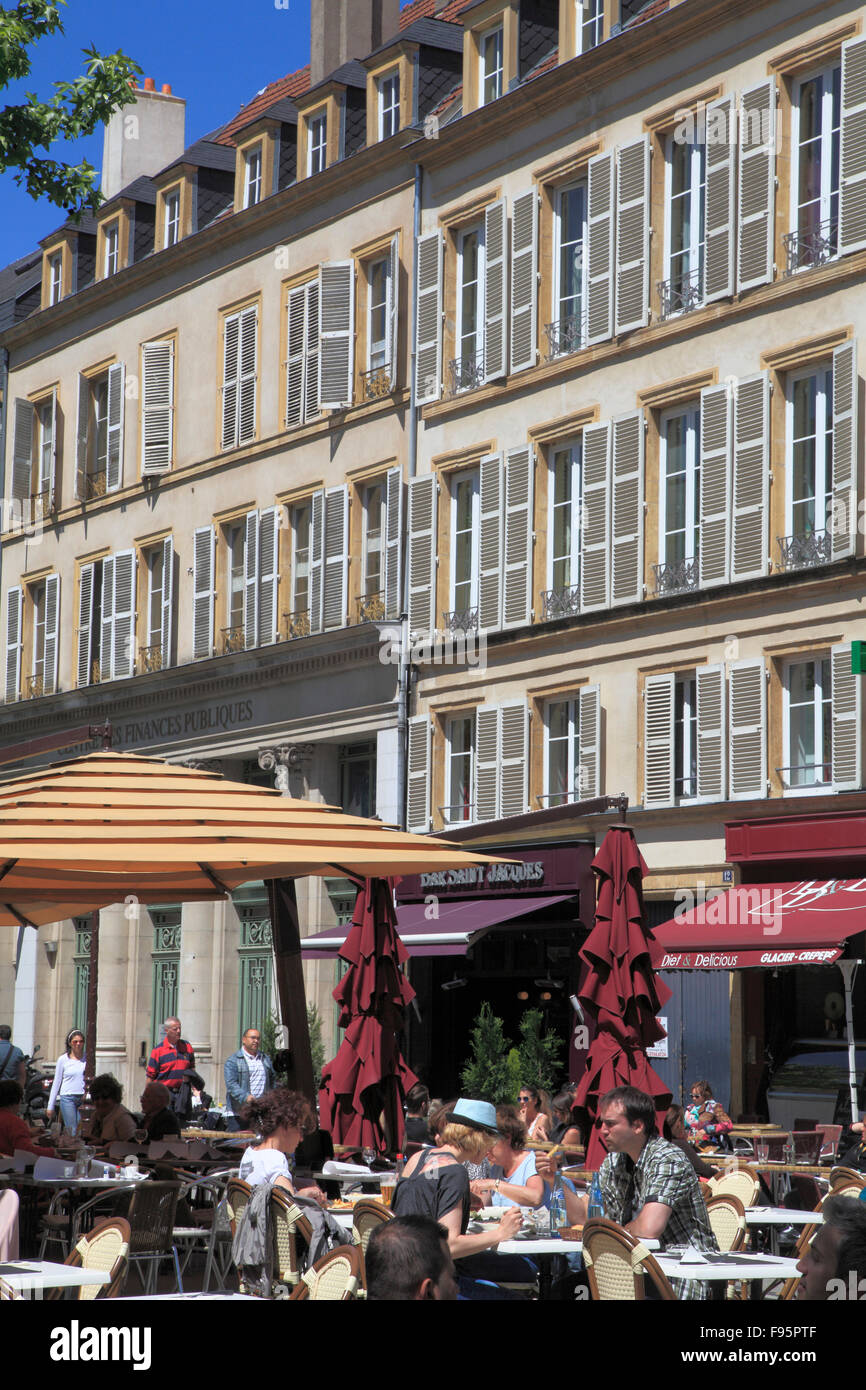 France, Lorraine, Metz, Place StJacques, restaurant, people Stock