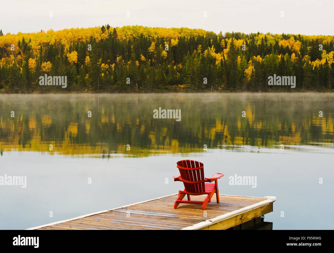 chair on dock, Clear Lake , Riding Mountain National Park, Manitoba