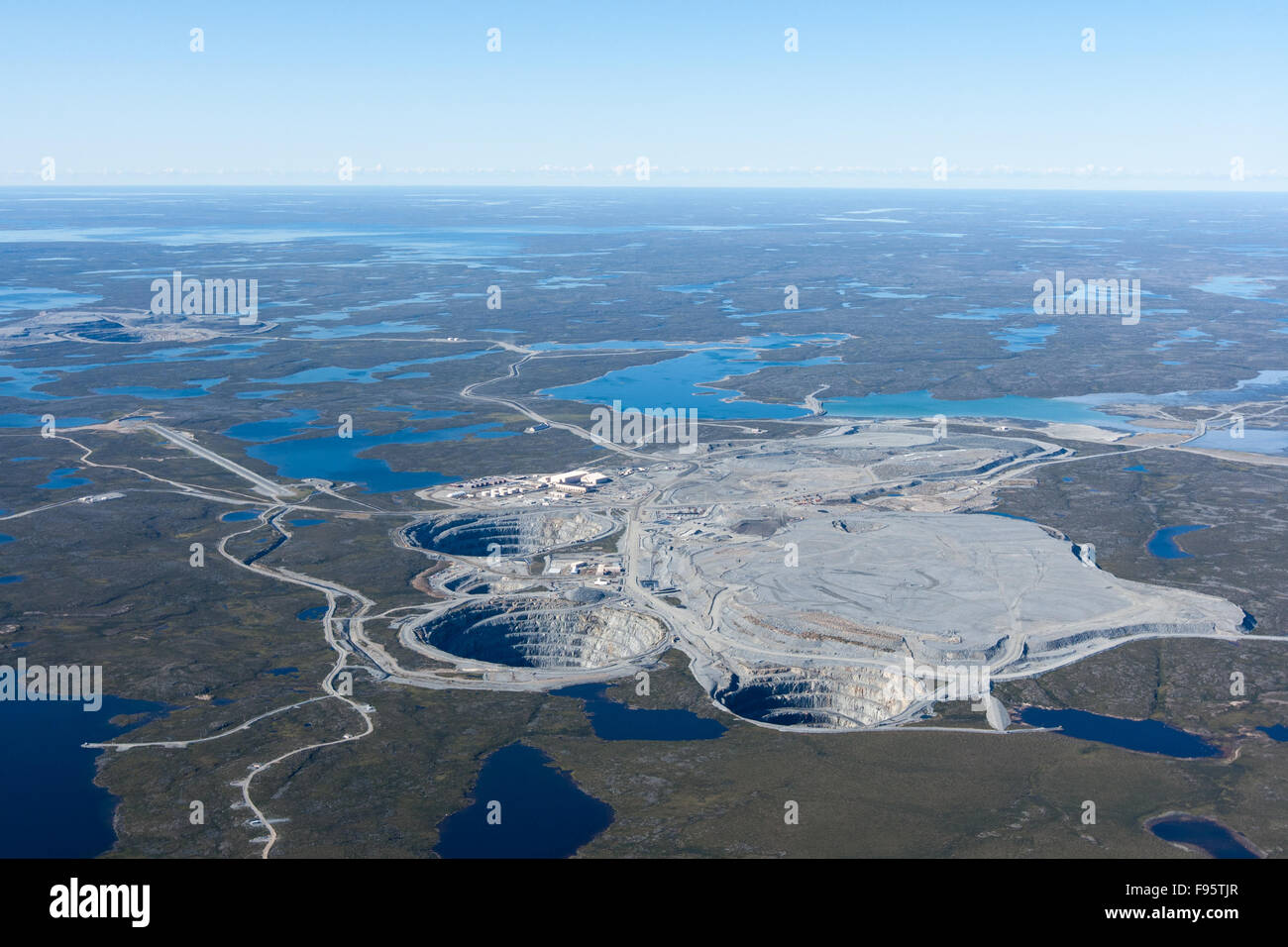 An aerial view of the Ekati Diamond Mine in Northwest Territories, Canada Stock Photo