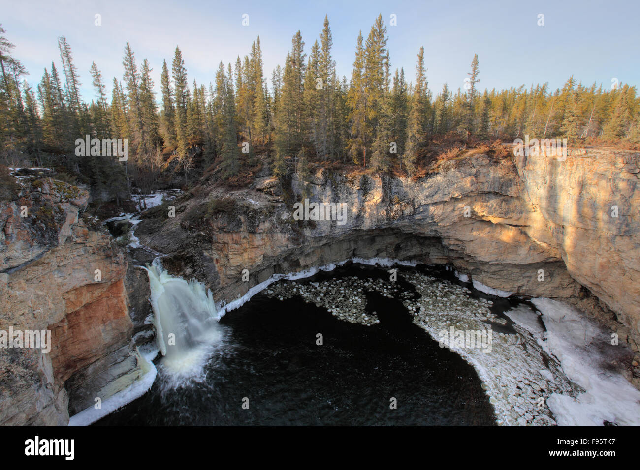 McNally Falls, near Enterprise, Northwest Territories, Canada Stock