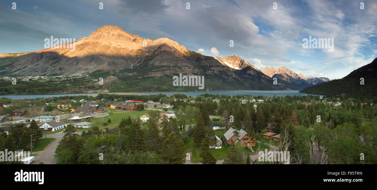 Waterton Townsite, Waterton Lakes National Park, Alberta, Canada Stock