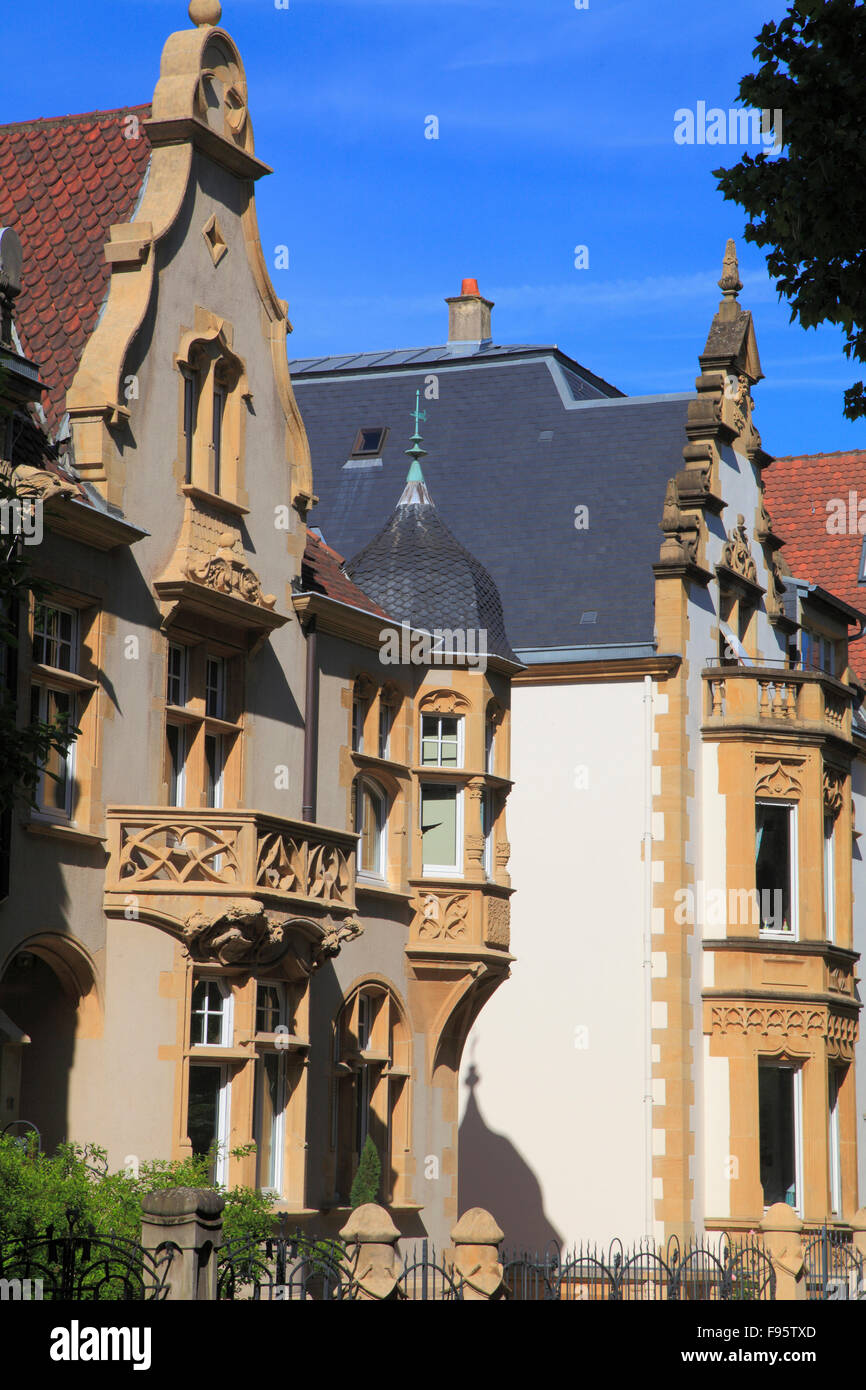 France, Lorraine, Metz, avenue Foch, houses, historic architecture