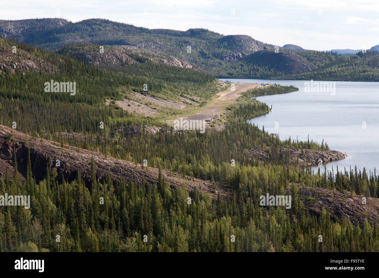 The airstrip at Port Radium, a nowclosed uranium mine, on Great Bear Lake, Northwest Territories, Canada Stock Photo