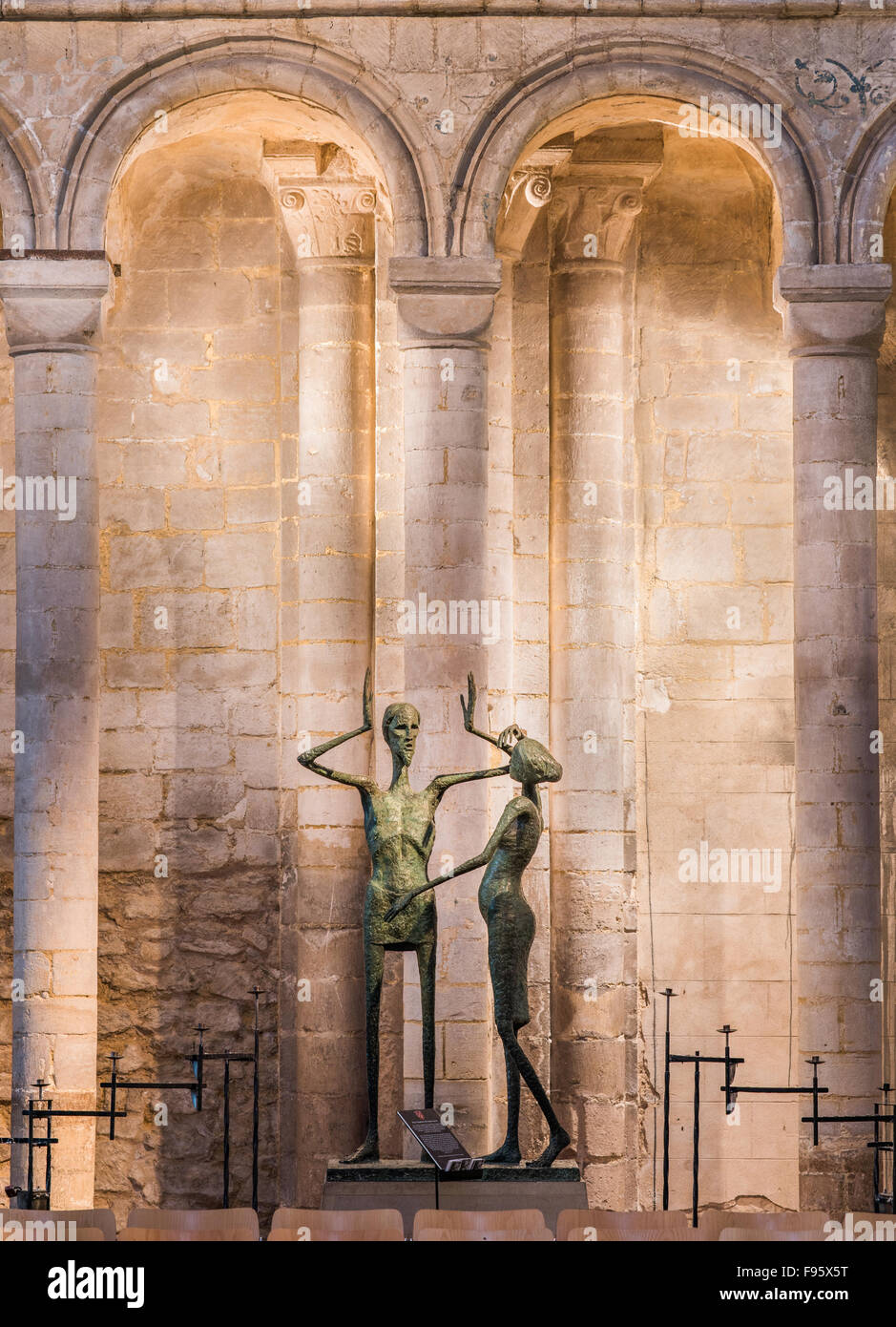 Modern statues (of Mary Magdalene meeting the risen Jesus) in the