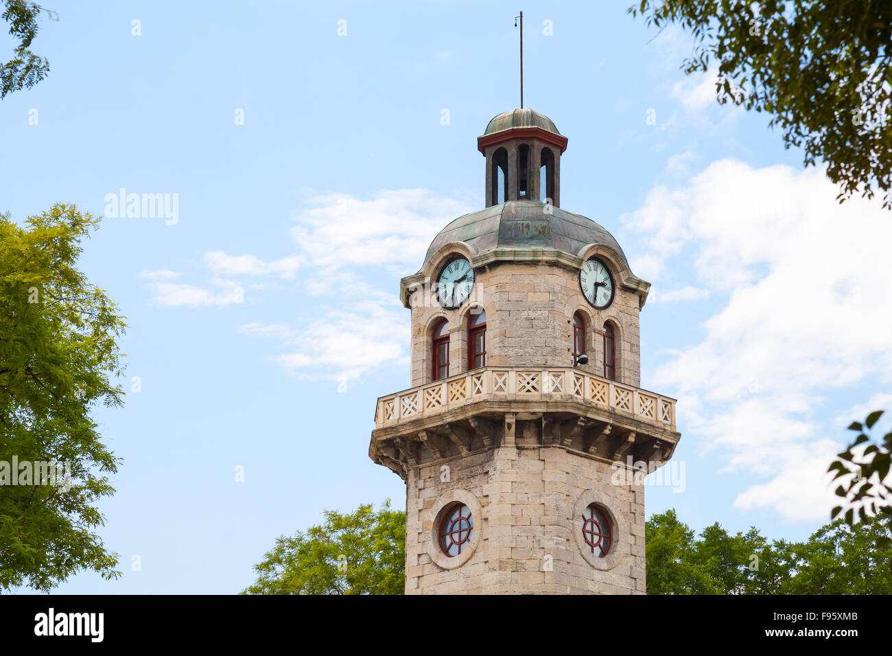 Historical clock tower in central part of Varna, Bulgaria. It was built