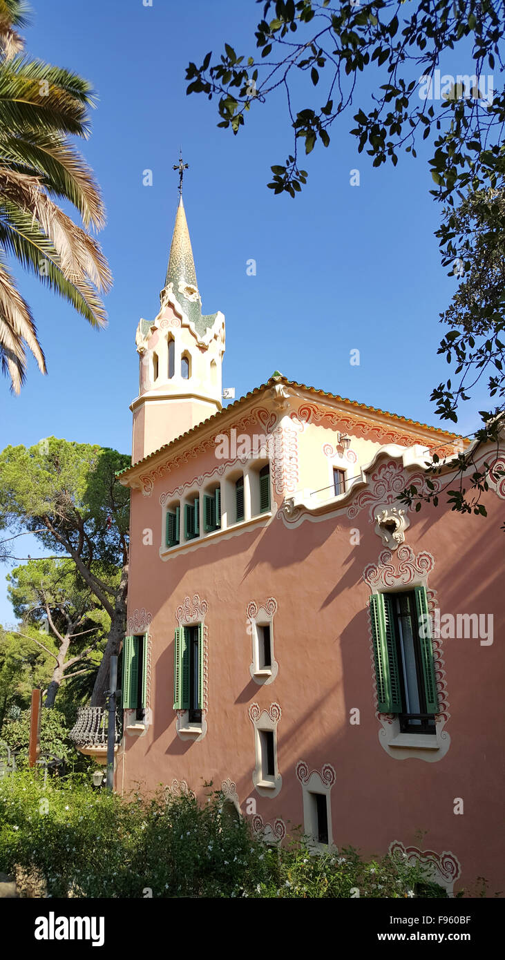 Gaudi House Museum In Parc Guell Spain Made By Mobile Phone