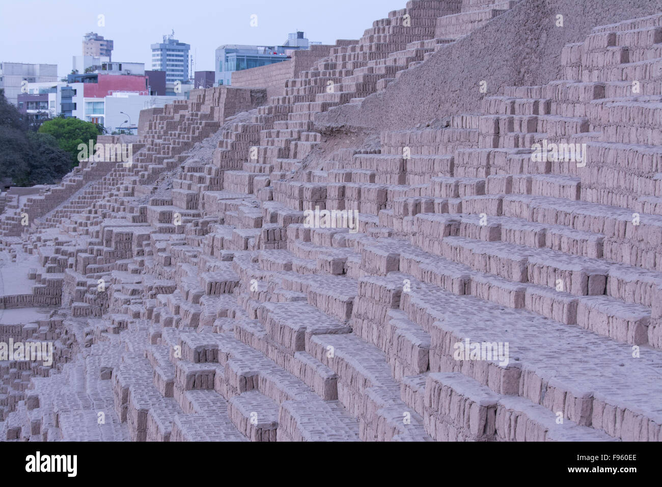 Huaca Pucllana ruins, Miraflores suburb, Lima, Peru Stock Photo