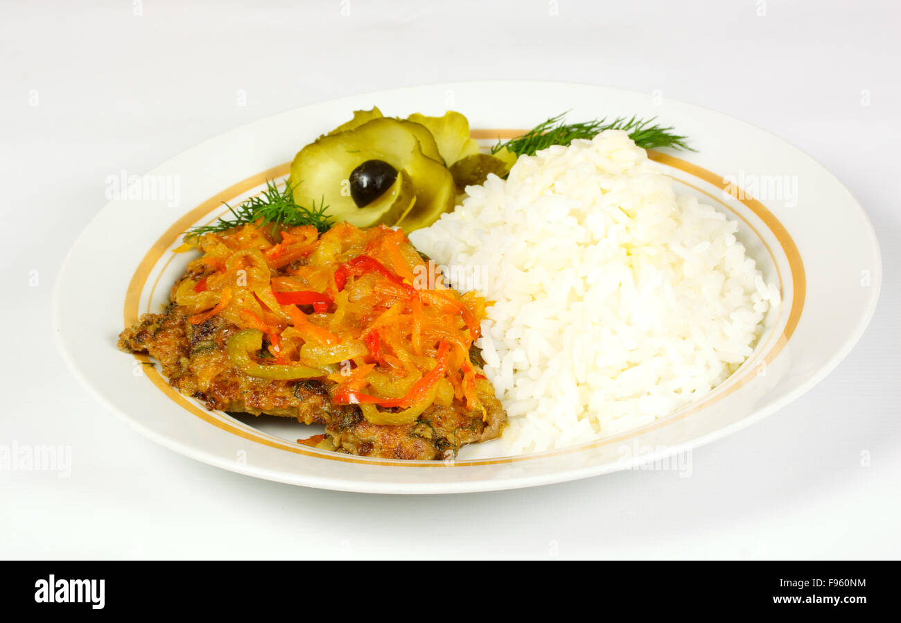 White Rice Meat Fired meat white rice hi-res stock photography and images - Alamy