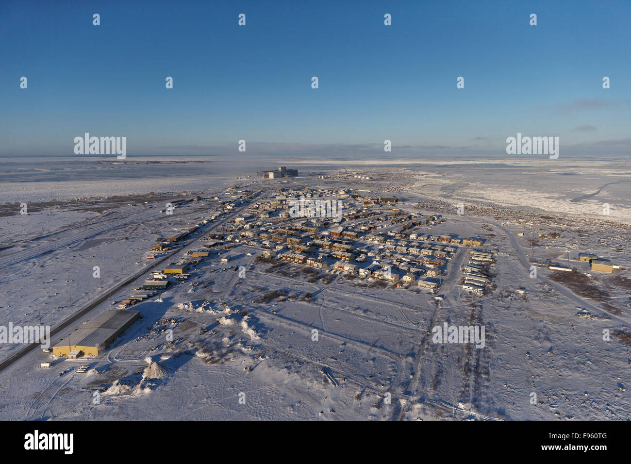 Aerial view of Churchill, Manitoba, Canada Stock Photo