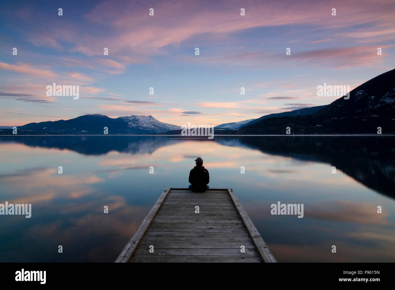Taking in the sunset colours over Shuswap Lake in Sunnybrae, near