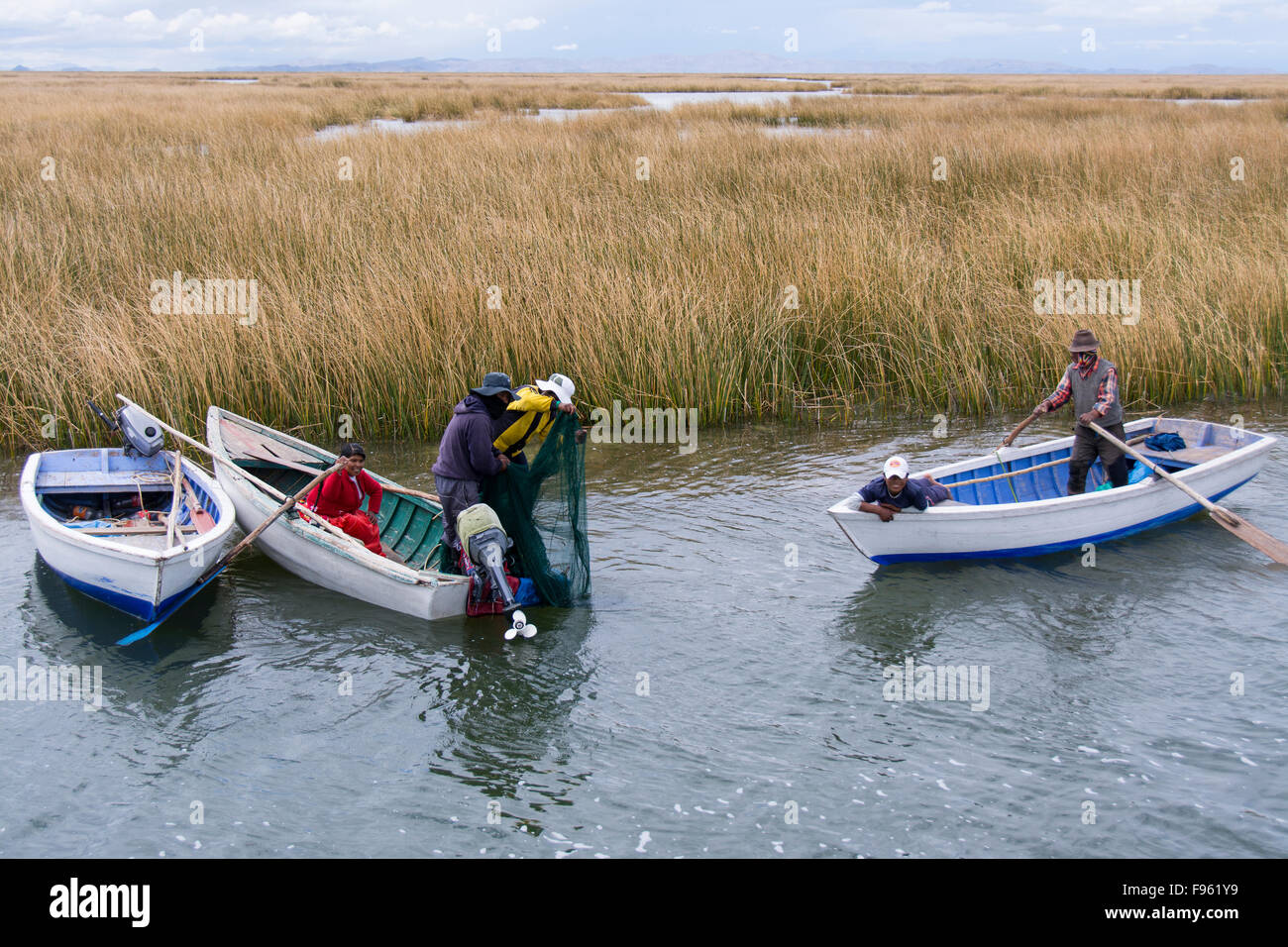 Floating reed islands of Uros, Lake Titicaca, Peru Stock Photo Alamy
